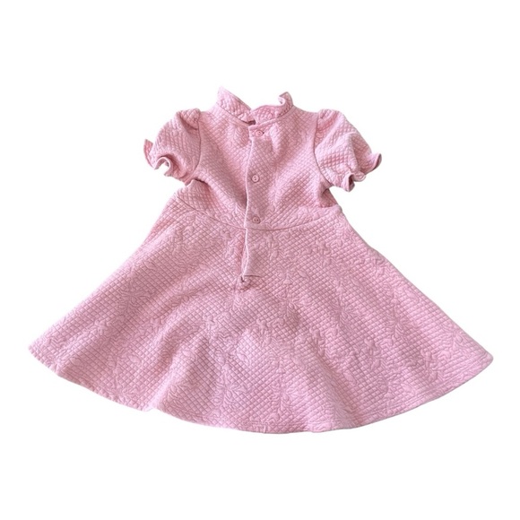 Tahari Baby Pink Textured Kids Dress belt ruffle collar Size 2T - Picture 2 of 7